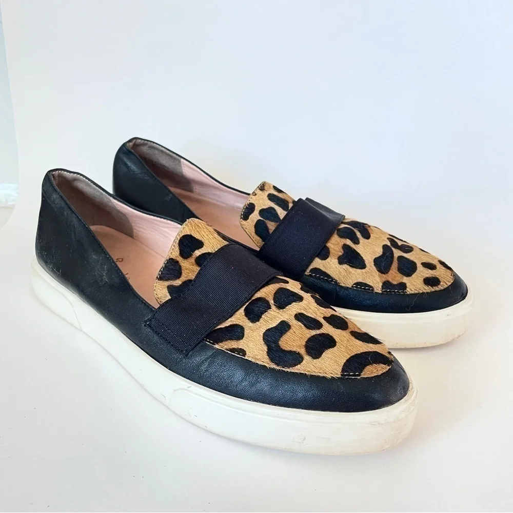 Kate Spade Leopard animal print Calf-hair Leather Pointy Toe Sneaker Loafer 6.5